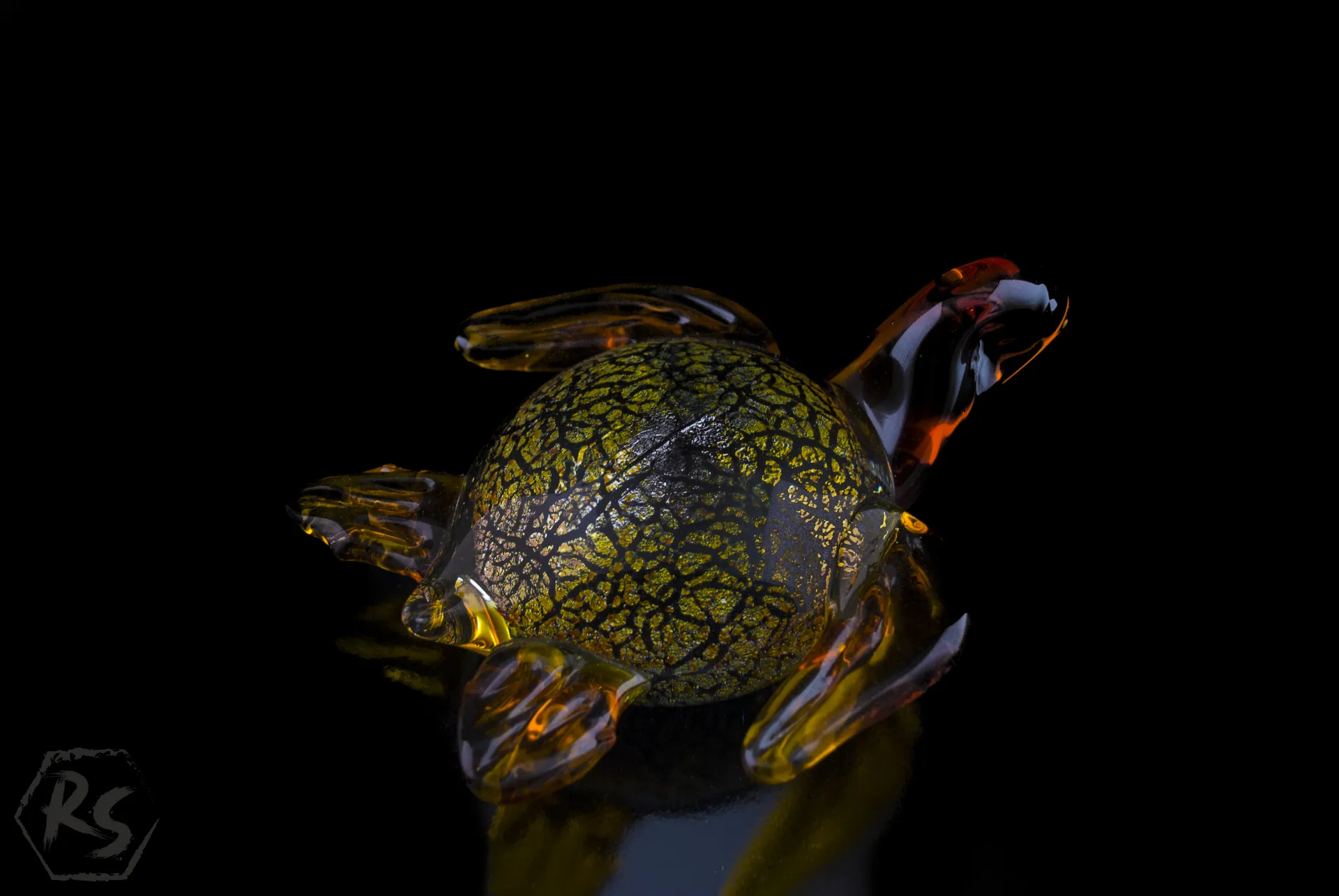 Стъклена фигура костенурка в стил Мурано 17 см 1