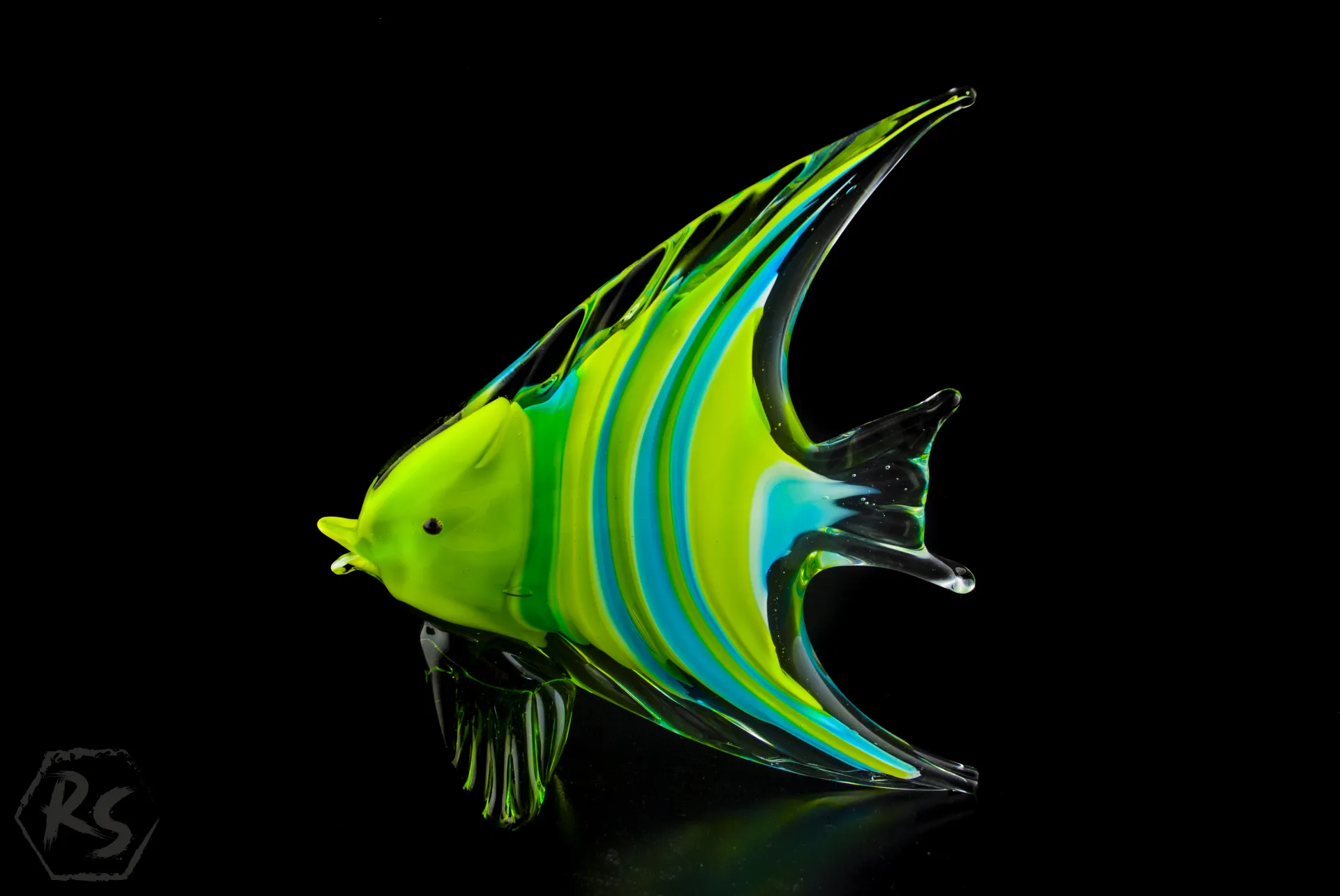 Стъклена фигура риба в стил Мурано 21 см 4
