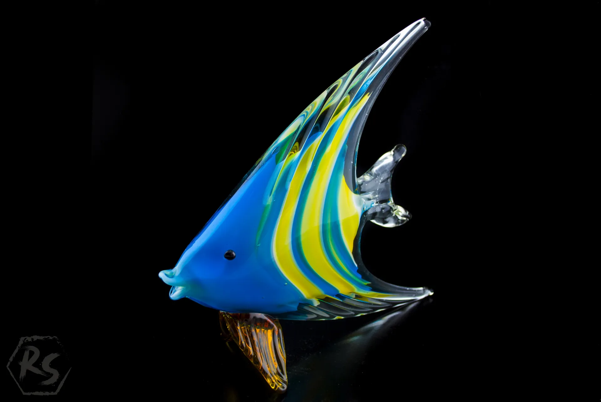 Стъклена фигура риба в стил Мурано 19 см 3