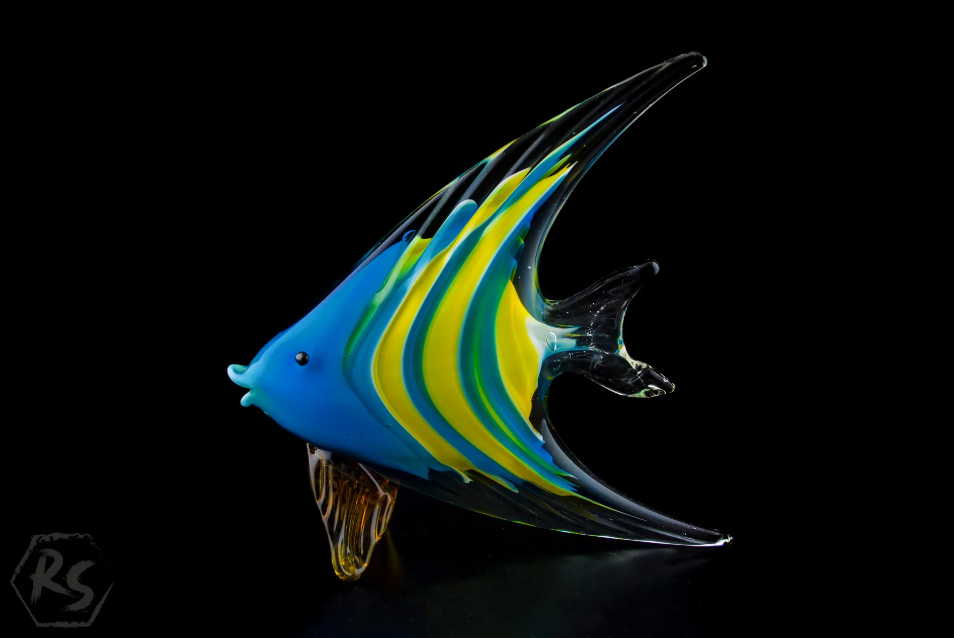 Стъклена фигура риба в стил Мурано 19 см 4