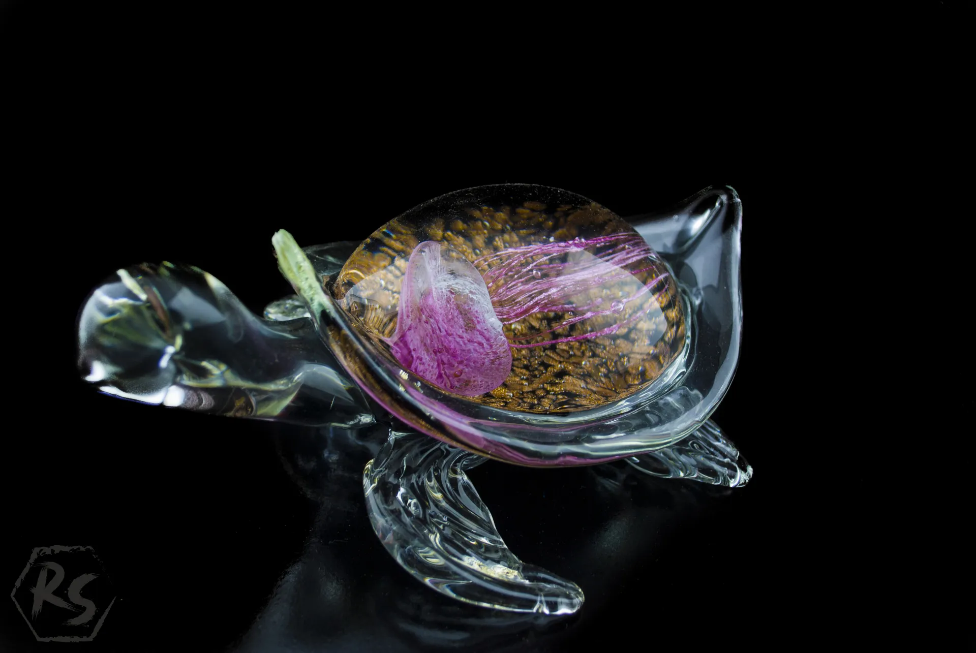 Стъклена костенурка с медуза в стил Мурано 2