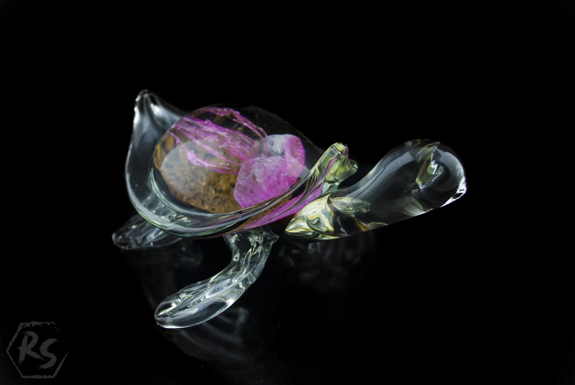 Стъклена костенурка с медуза в стил Мурано 3