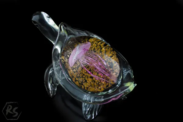 Стъклена костенурка с медуза в стил Мурано 1
