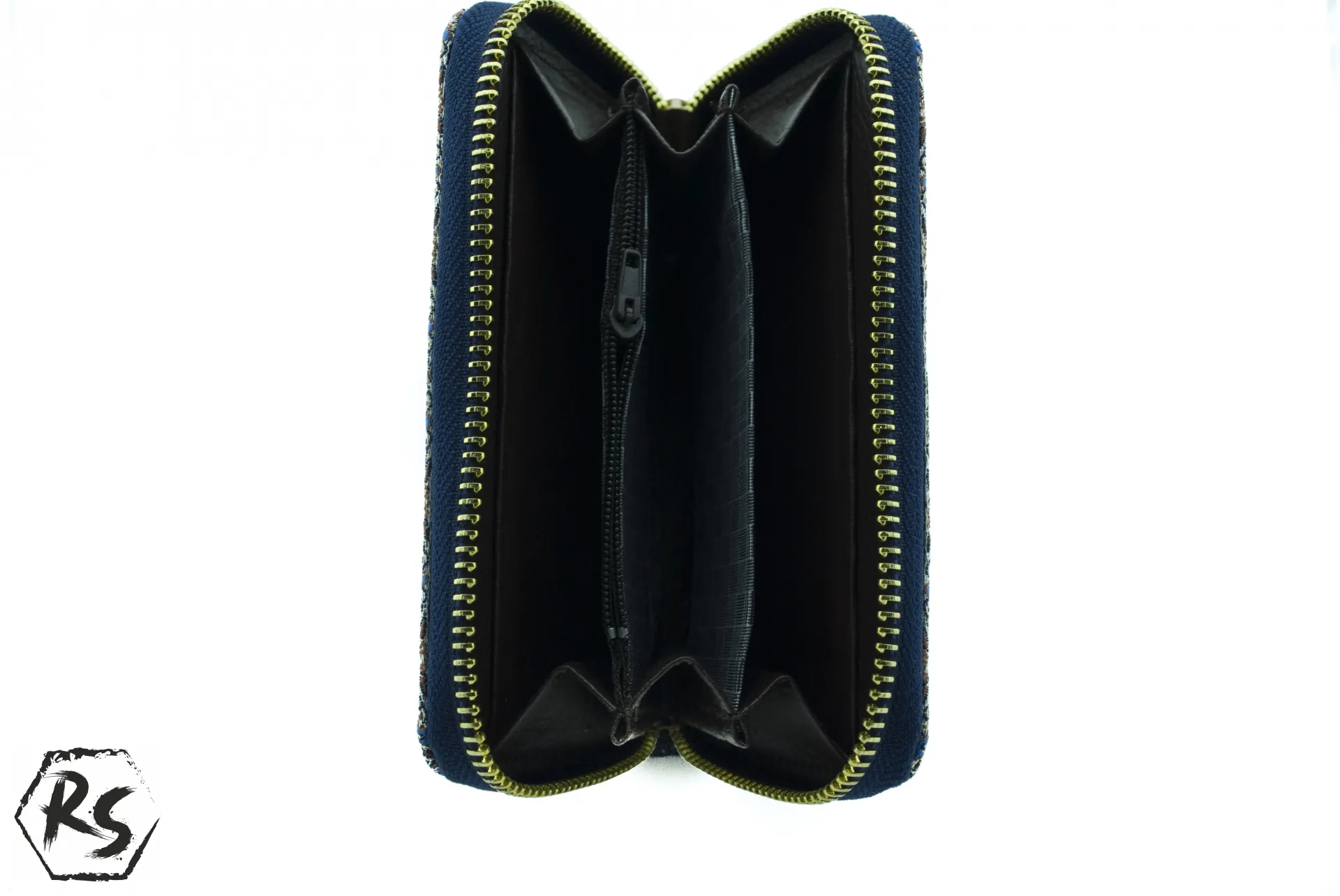 Дамско портмоне от плат с ориенталски мотиви в синьо и златно 6