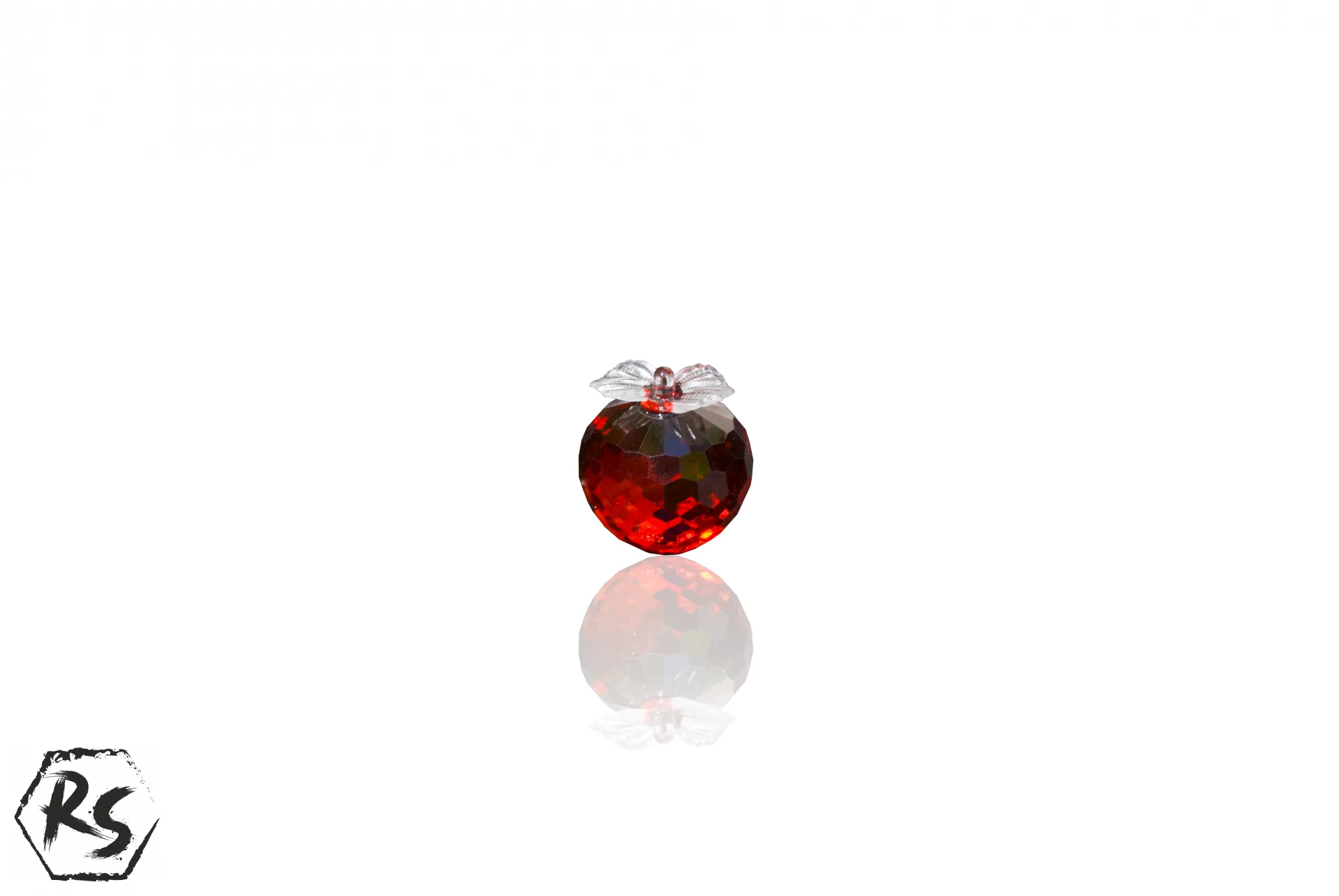 Малка кристална ябълка в червено 2