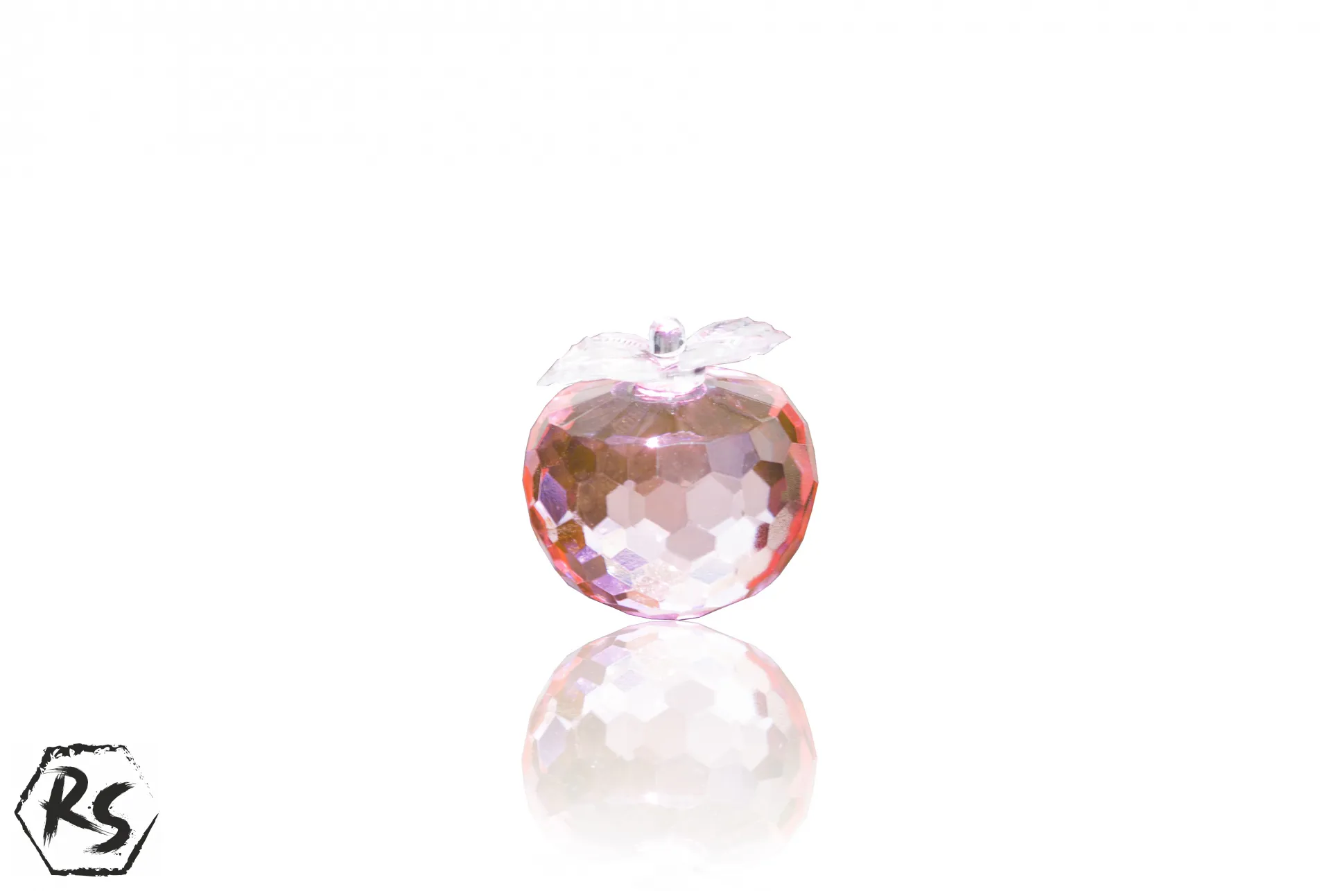 Малка кристална ябълка в розово 2