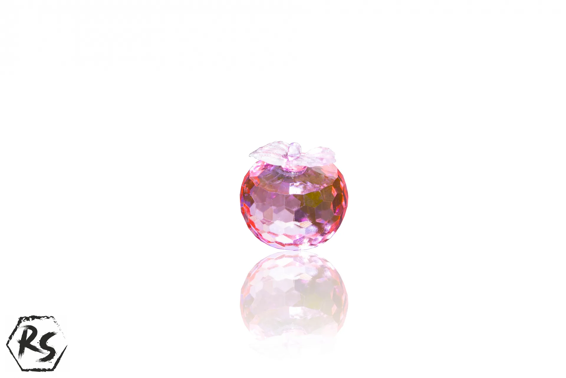 Малка кристална ябълка в розово 3
