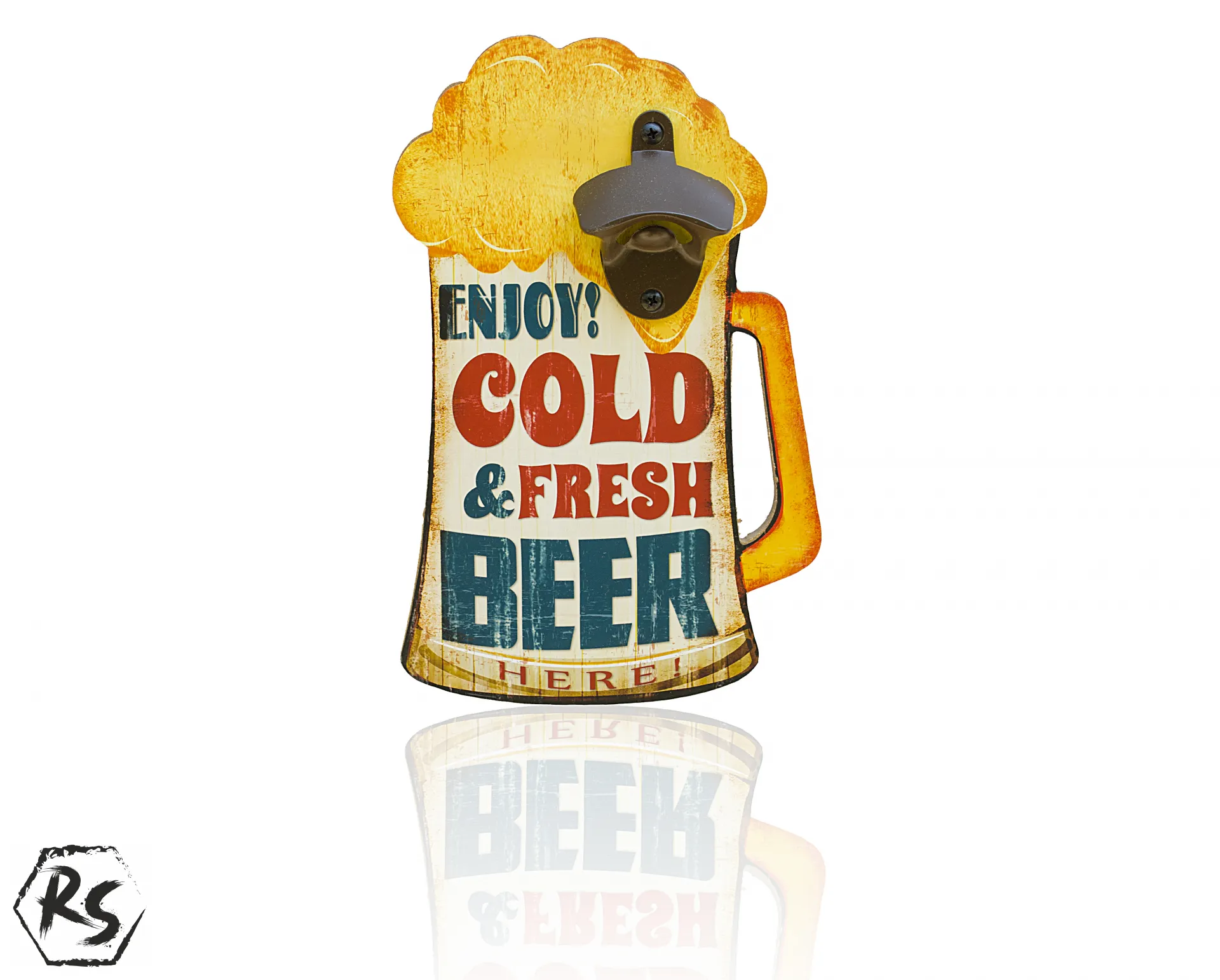 Отварачка за бутилки за стена под формата на халба Enjoy Cold & Fresh Beer