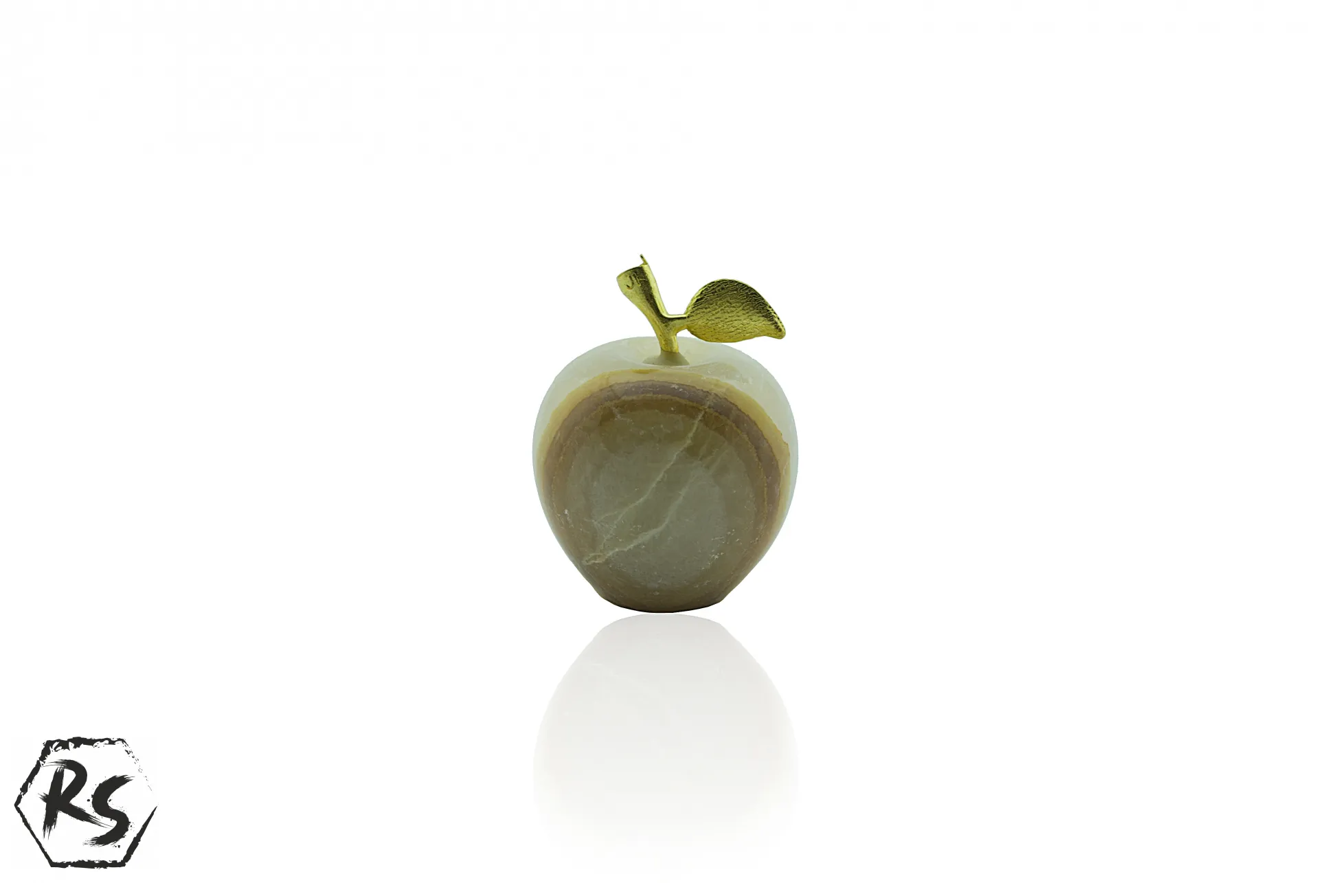 Малка фигура на ябълка от мраморен оникс 2