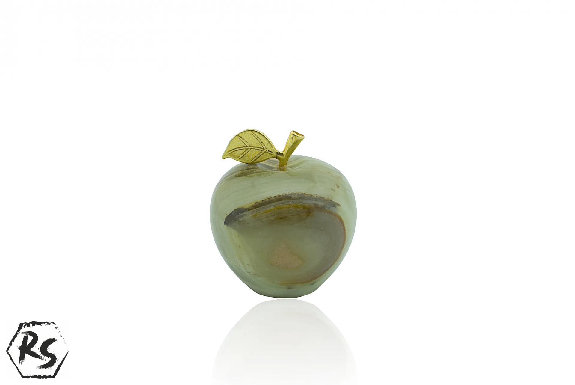 Фигура на ябълка от мраморен оникс 2