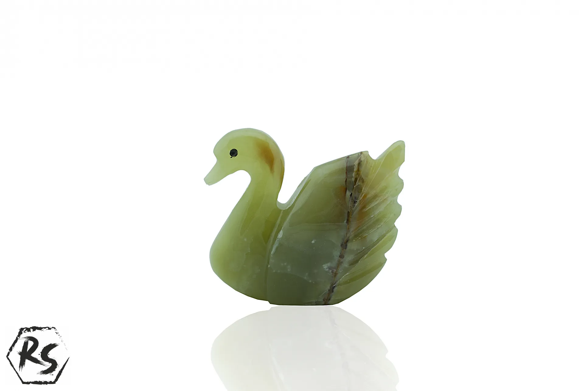 Лебед от мраморен оникс зелен 1