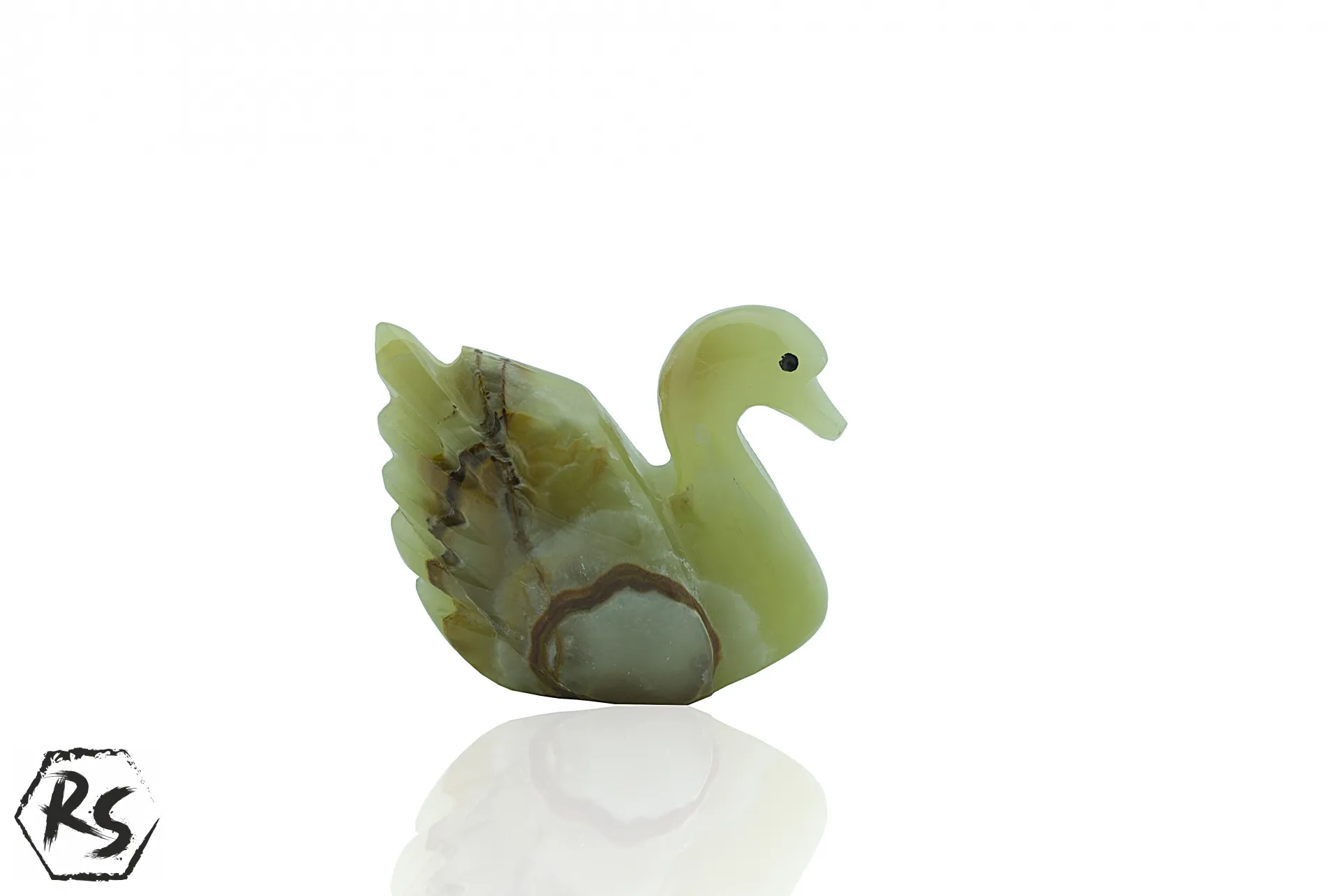 Лебед от мраморен оникс зелен 2