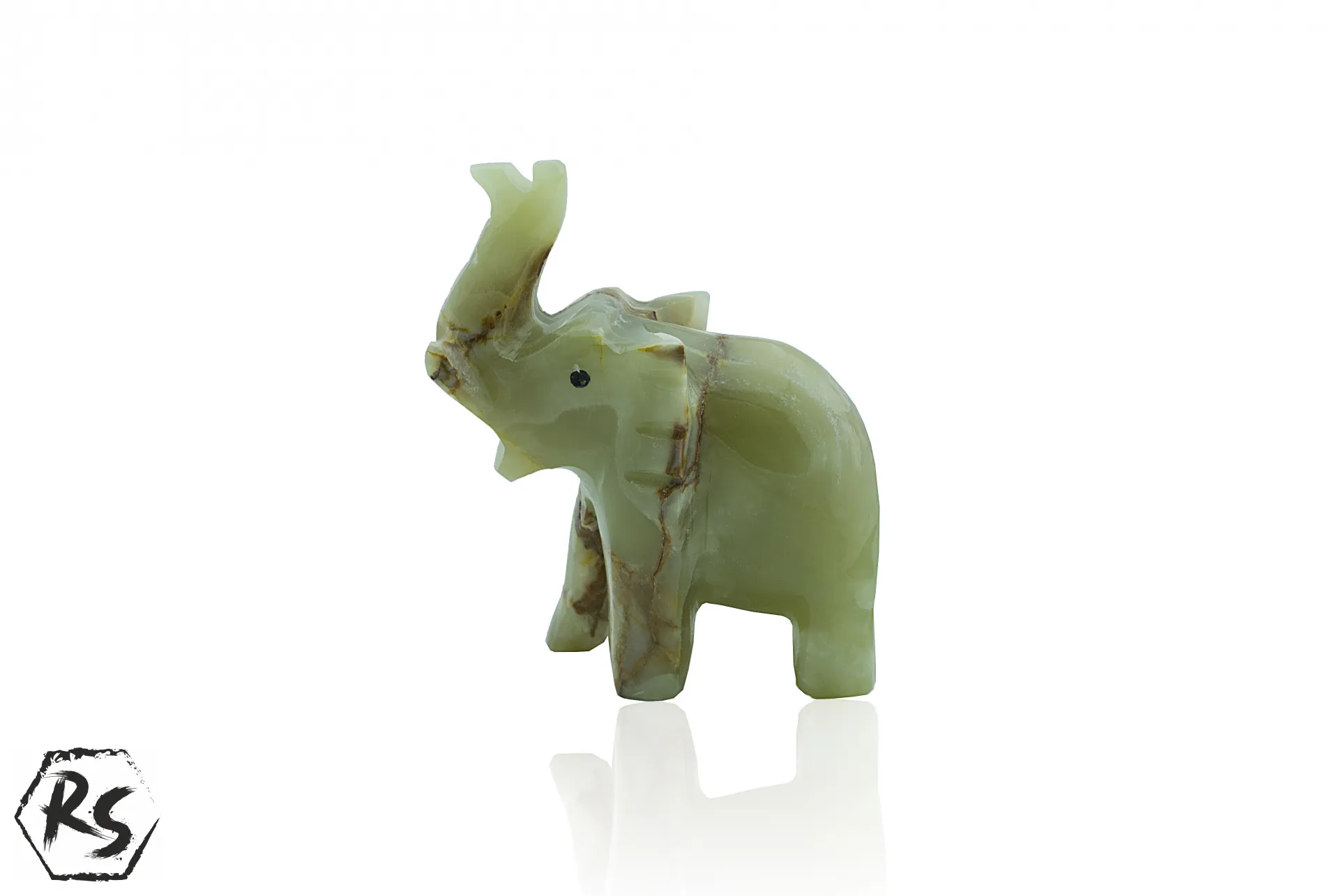 Декоративен слон от мраморен оникс 2