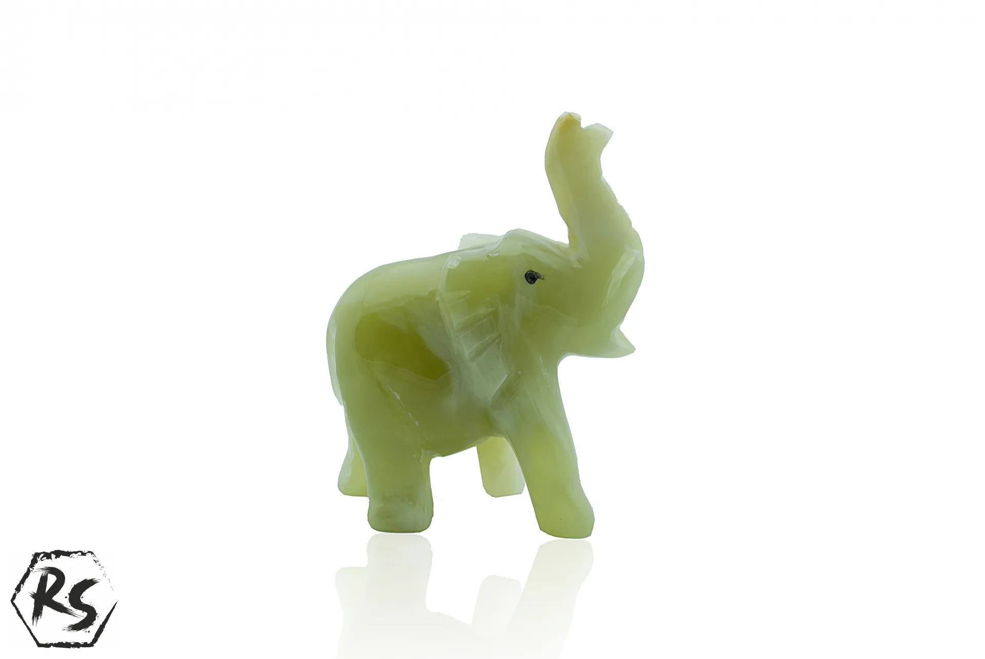 Слон от мраморен оникс зелен 1