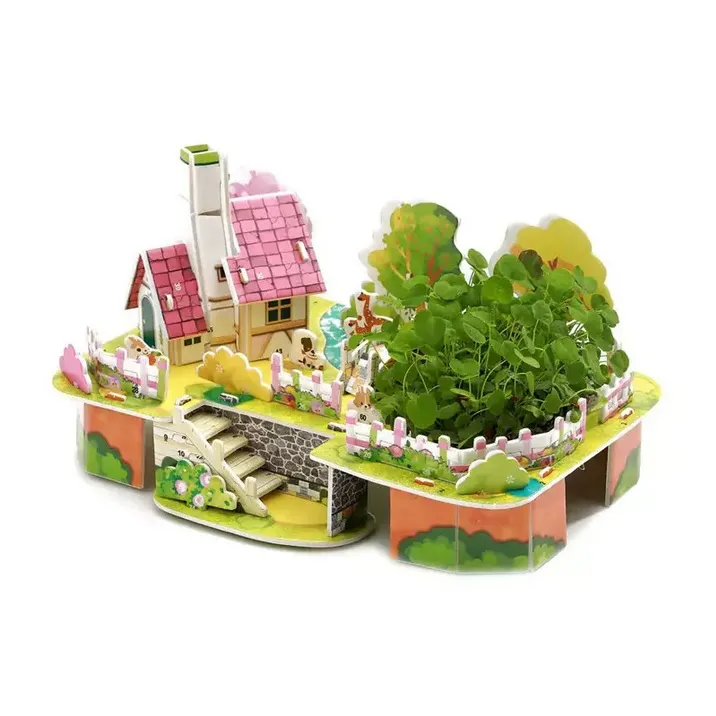  3D пъзел Щастлива къща с жива градина  1