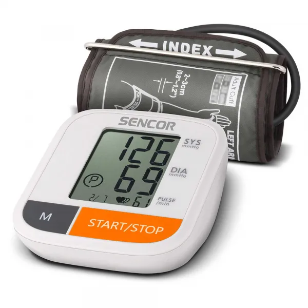 Апарат за измерване на кръвно налягане SENCOR SBP 6800WH, LCD 3-редов дисплей, Бял - Код G5445