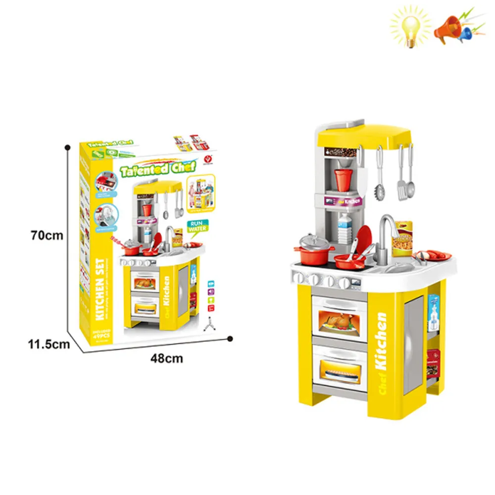 Детска кухня със светещи котлони, реалистични звуци и мивка с течаща вода Danysgame - Код W4483