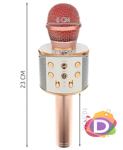 Безжичен микрофон за караоке, Bluetooth, розов - Код D799 4