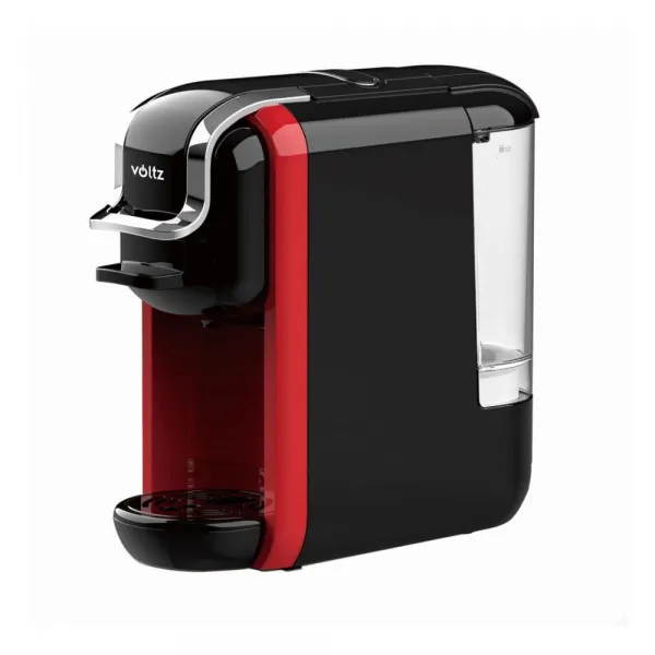 Еспресо машина за мляно кафе и капсули 5в1 Voltz V51171B5, 1650W, 19 bar, Черен/червен - Код G8503