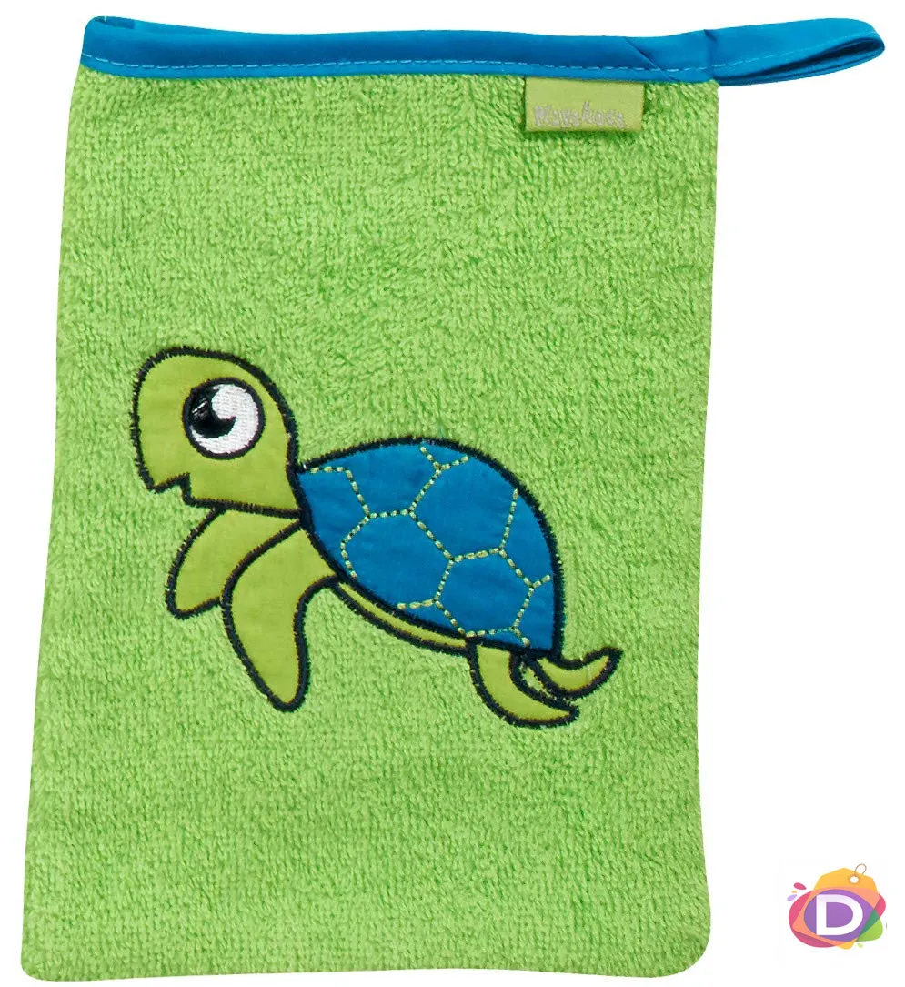 Комплект бебешка хавлиена кърпа с качулка и ръкавица за баня Playshoes Костенурка - Danysgame.com 3