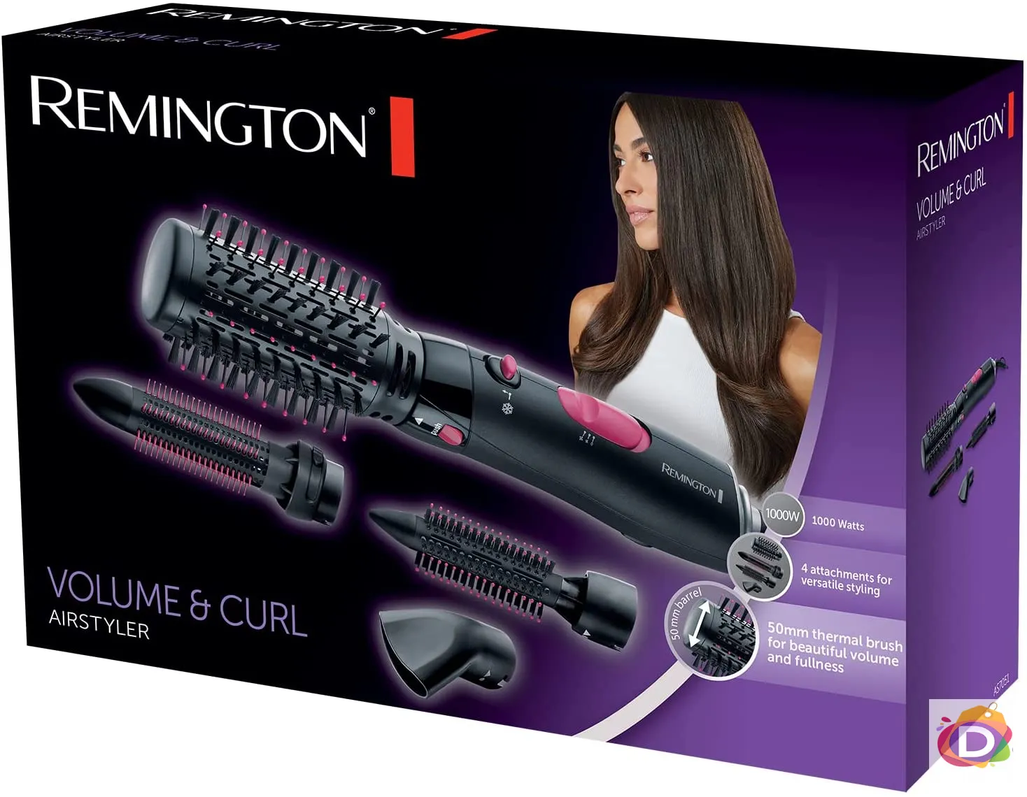 Електрическа четка за коса Remington AS7051, 1000 W, 4 Приставки Danysgame - Код 857 3
