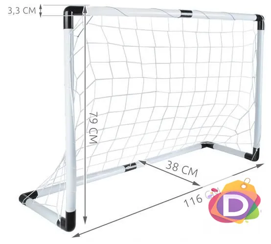 Детска футболна врата 116x79 см, с топка и помпа Danysgame - Код D983 2
