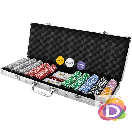 Комплект за покер, 500 жетона, Алуминиев куфар Код D1176 2