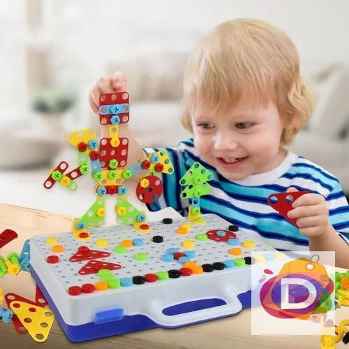 Детски конструктор, мозайка с винтоверт - Код D1177 5