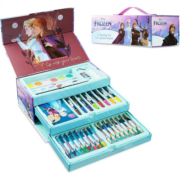 Детски рисувателен комплект в триетажно куфарче Frozen Danysgame - Код W4715