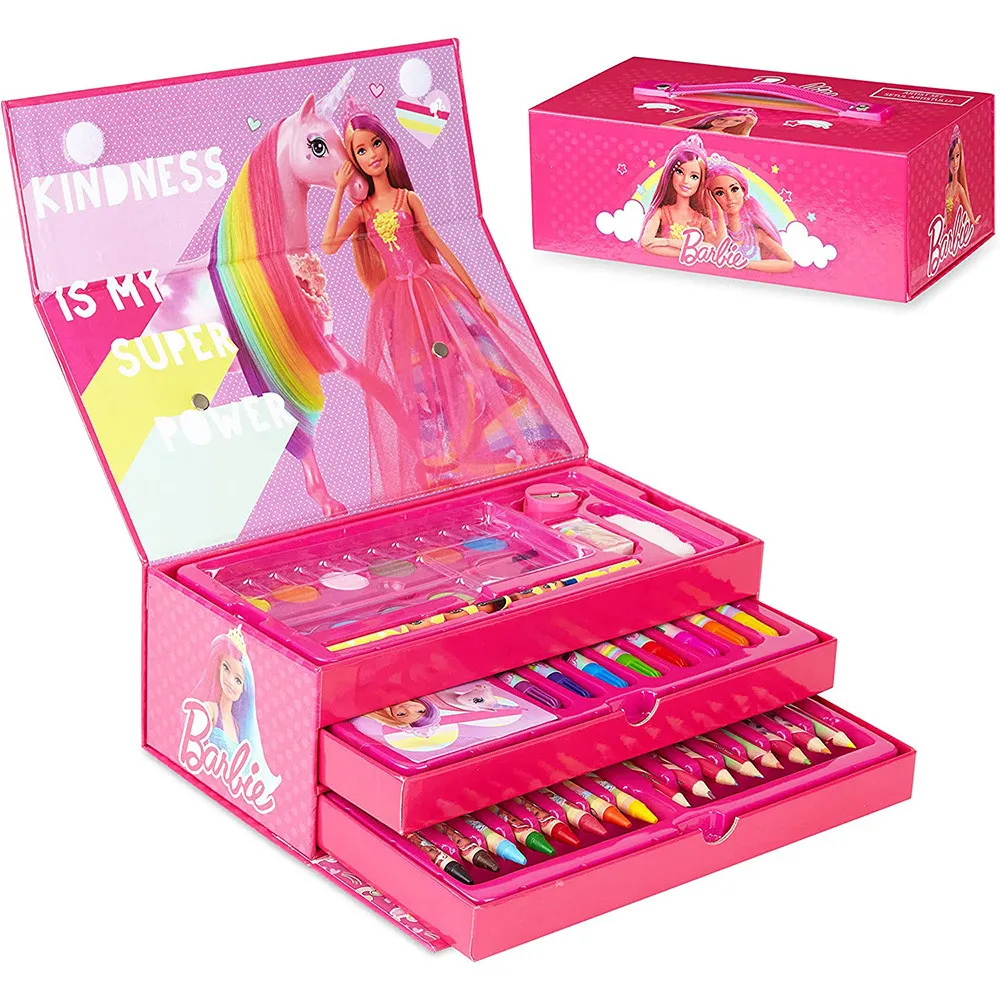 Детски рисувателен комплект в триетажно куфарче Barbie Danysgame - Код W4792