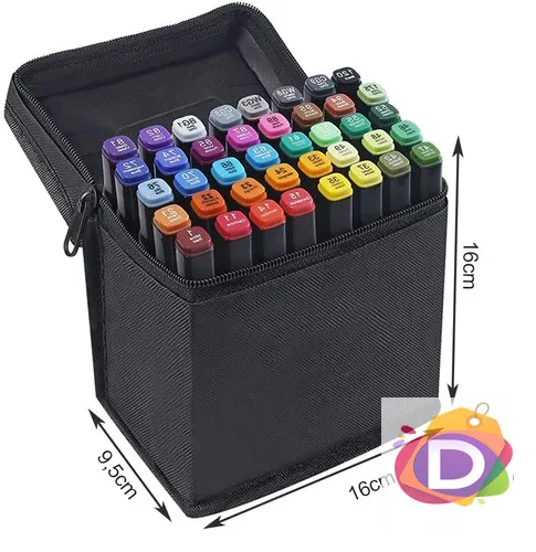 Комплект маркери, Двоен връх, Многоцветен, 40 броя - Код D1309 3