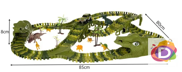 Състезателна писта с динозаври, 271 части, Дължина на пистата 360 см - Код D1451 4