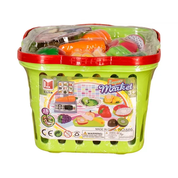Детски комплект кошница с плодове и зеленчуци за рязане Danysgame - Код W2995