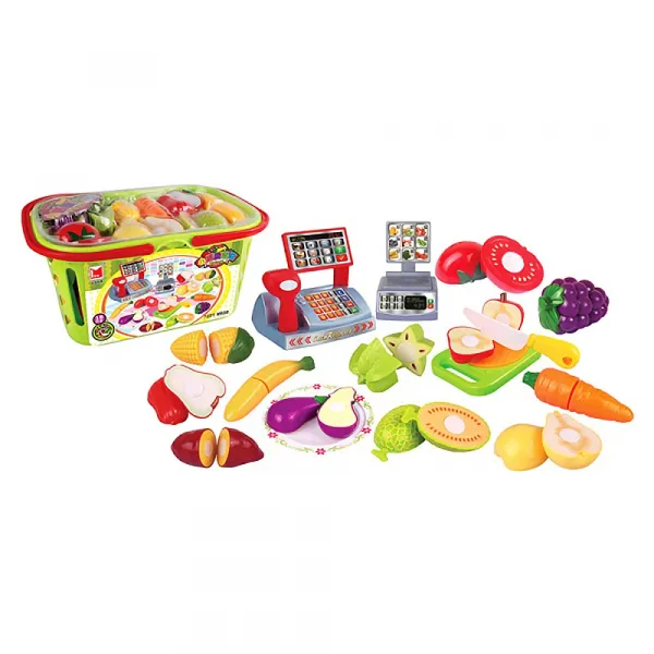 Детски комплект кошница с плодове и зеленчуци за рязане Danysgame - Код W4886