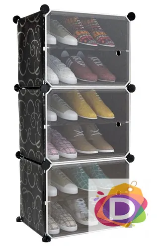 Модулен шкаф за обувки, Размери 44,5 х 93 х 30 см, Черен - Код D1501 1