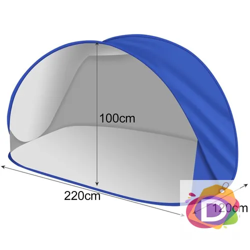 Плажна палатка полуотворена POP UP, UV защита 220x120x100cm - Код D1931 2
