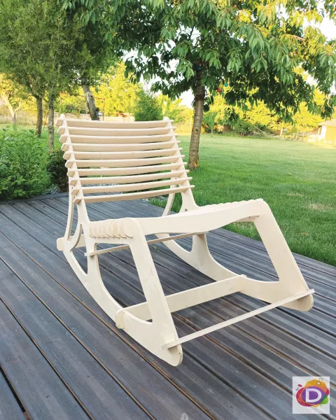 Люлеещ стол, естествен дървесен материал, 62x100x81 см 1