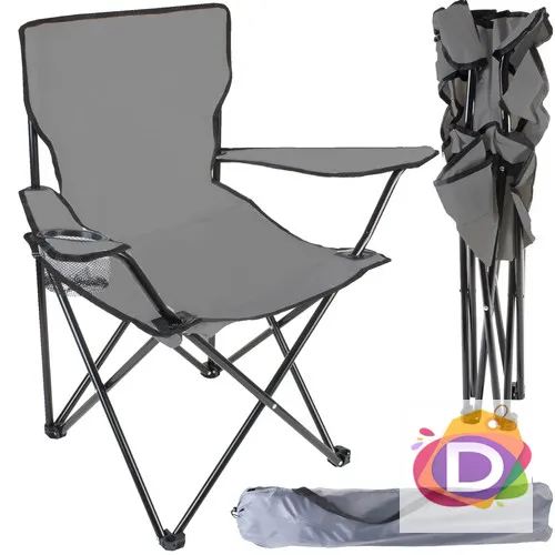 Сгъваем къмпинг стол, сив - Код D2006