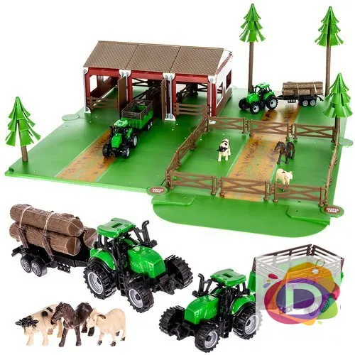 Детска ферма с животни + 2 трактора с ремаркета - Код D2075 1