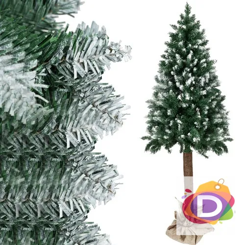 Изкуствена коледна елха с флокиран сняг, 180 см - Код D2170 1