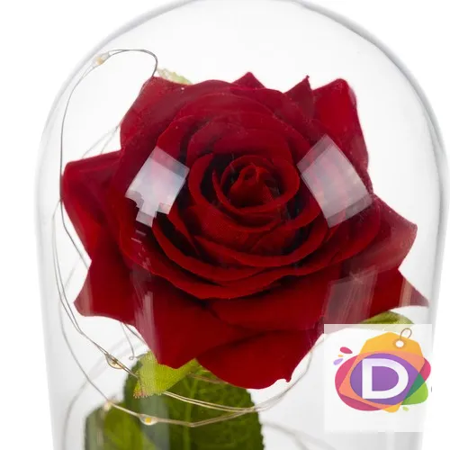 Роза в стъкленица + луксозна кутия и 100 бр. розови листенца - Код D2332 5