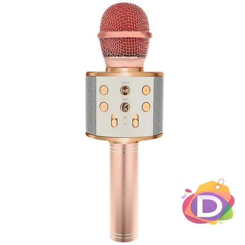 Безжичен микрофон за караоке, Bluetooth, розов - Код D799 1