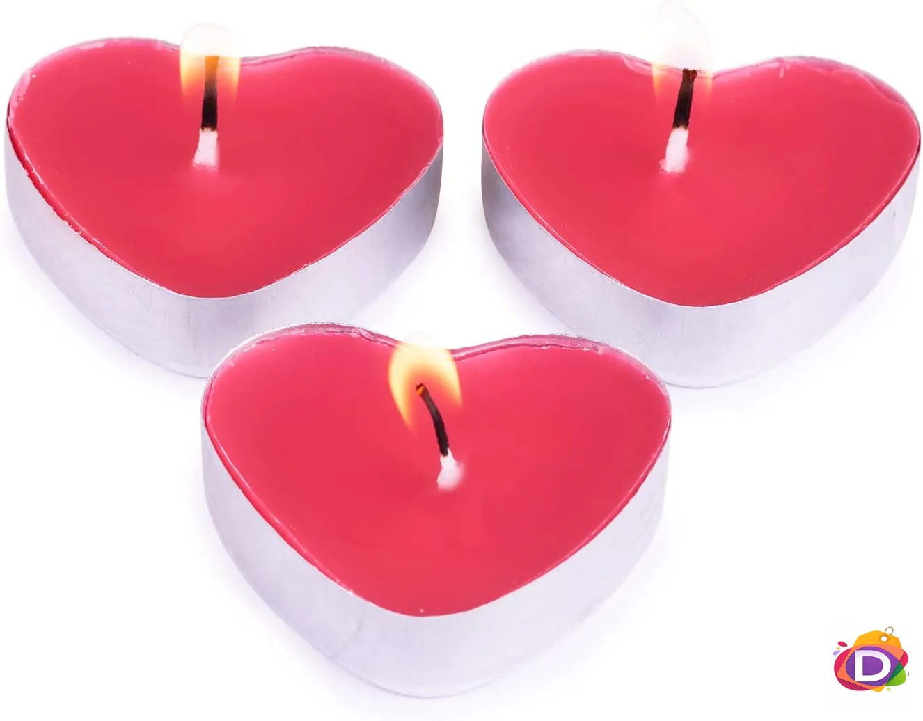 Чаени свещи във формата на сърце 10 бр. 3