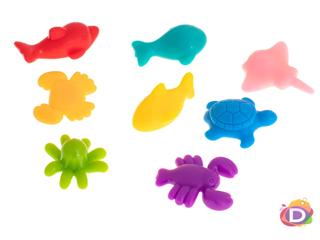 Морски животни - комплект за изучаване на цветове и броене,  64 елемента - Код D2512 2