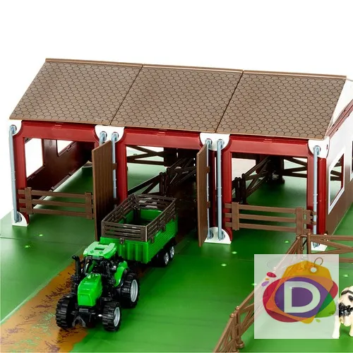 Детска ферма с животни + 2 трактора с ремаркета  2