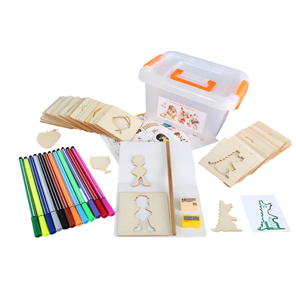 Детски рисувателен комплект с дървени шаблони Danysgame - Код W5444