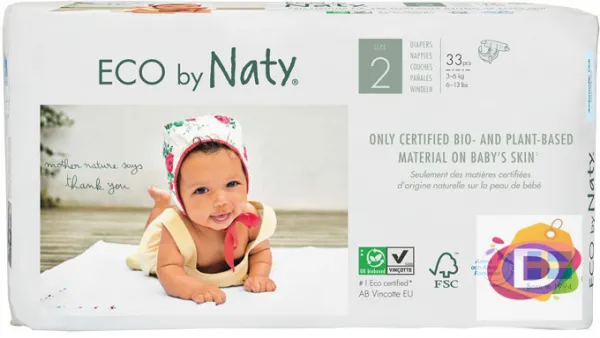 Еко пелени Naty by Nature - Babycare 2, 3-6 kg, 33 броя - Код D20006