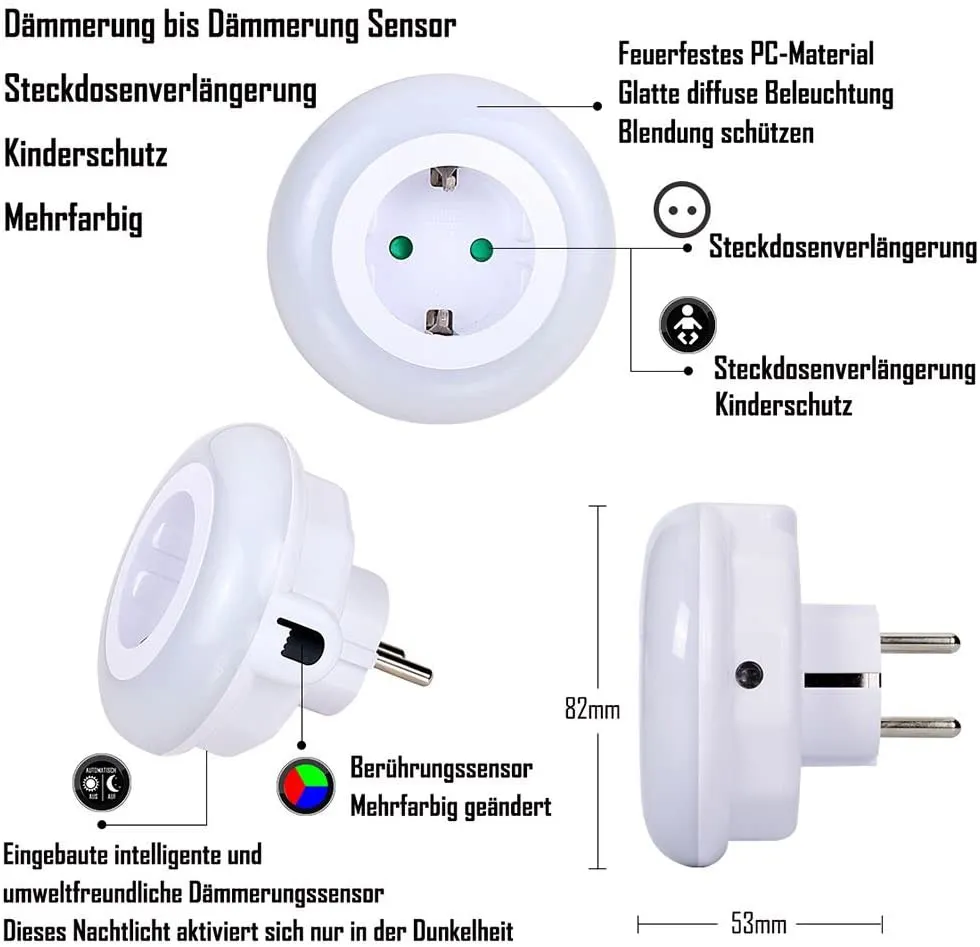 LED контакт нощна лампа със сензор за светлина - Danysgame.com 5