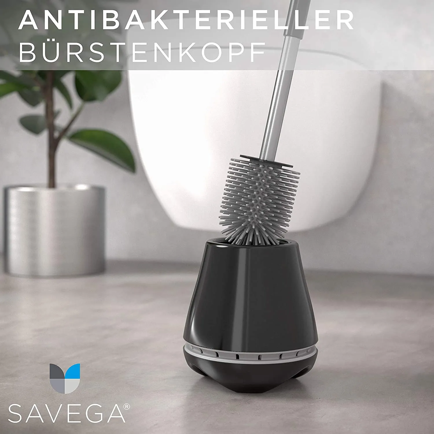 Savega® Оригиналът - Стилна силиконова  четка за тоалетна  с държач 2