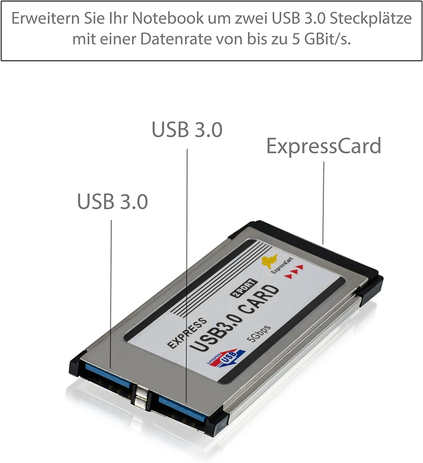USB 3.0 Super Speed ​​PCMCIA Express Card, 2 порта за лаптоп 2